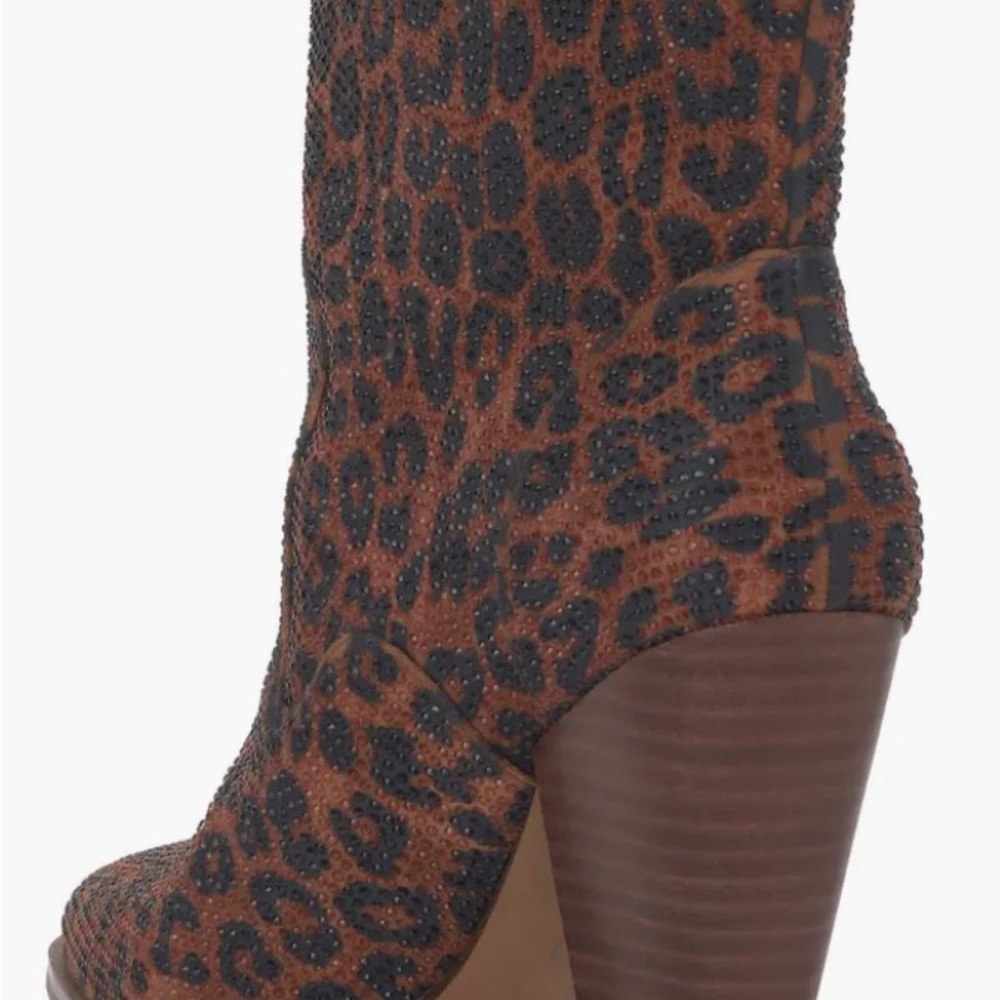 Jessica Simpson Cissely Leopard Print Rhinestone Western Boot BNWOB - Picture 5 of 12